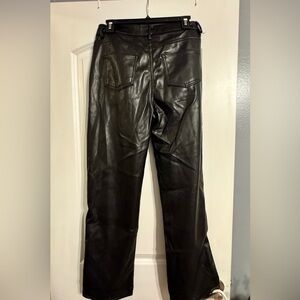 Elegant Black Leather Women's Flare Pants